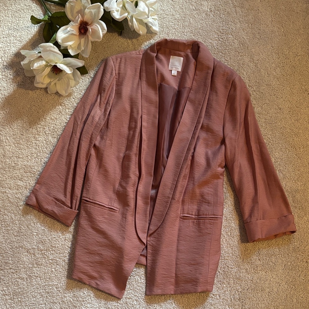 LC Lauren Conrad Mauve Pink Longline Blazer